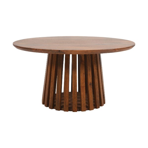 Glenariff Wooden Slatted Round Coffee Table
