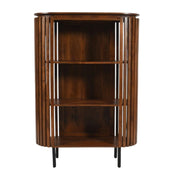 Glenariff Wooden Slatted Short Cabinet Bookcase