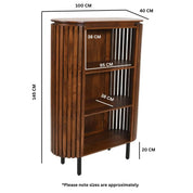 Glenariff Wooden Slatted Short Cabinet Bookcase