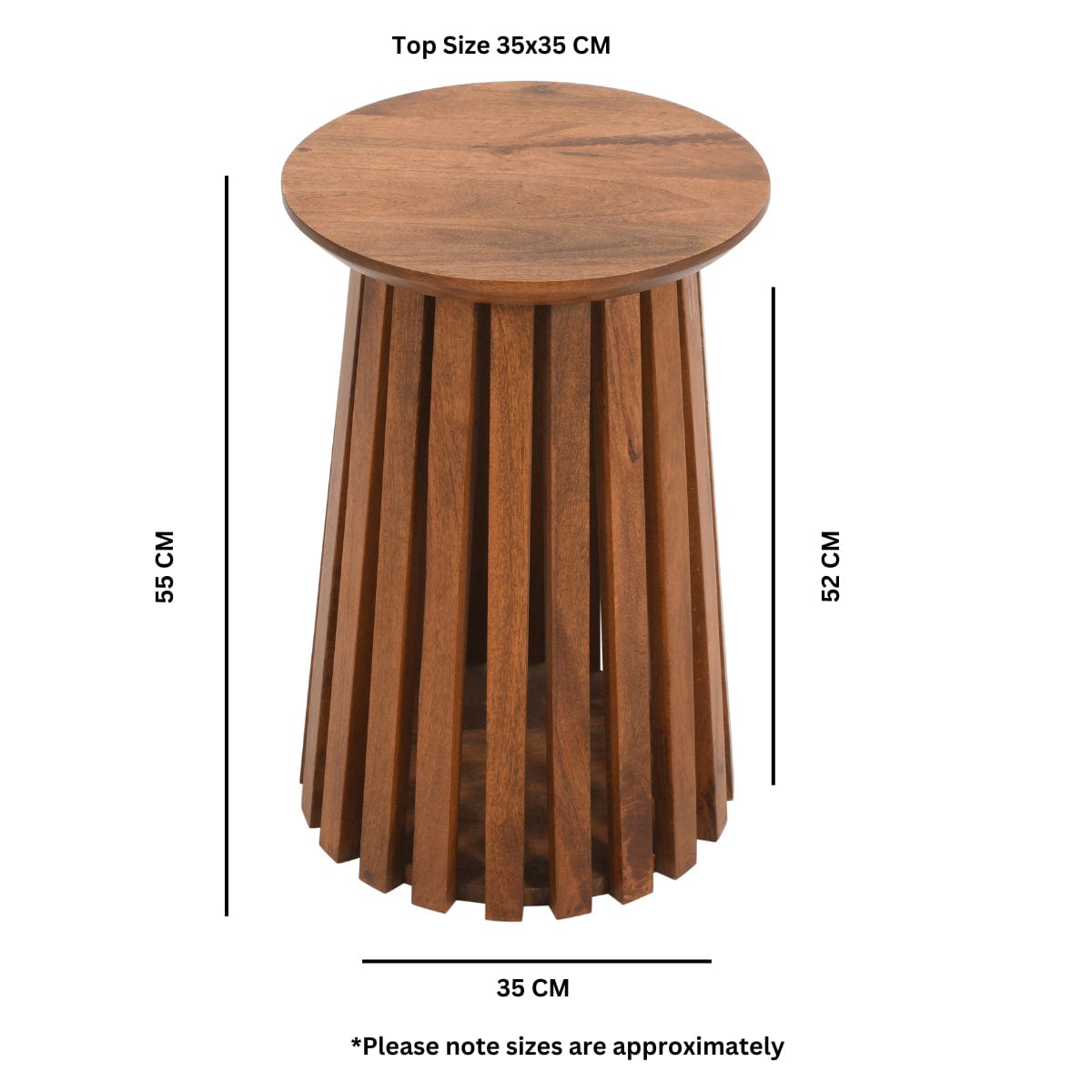 Glenariff Wooden Slatted Side Table