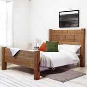 Glencoe Solid Rustic Oak Wooden Bed Frame