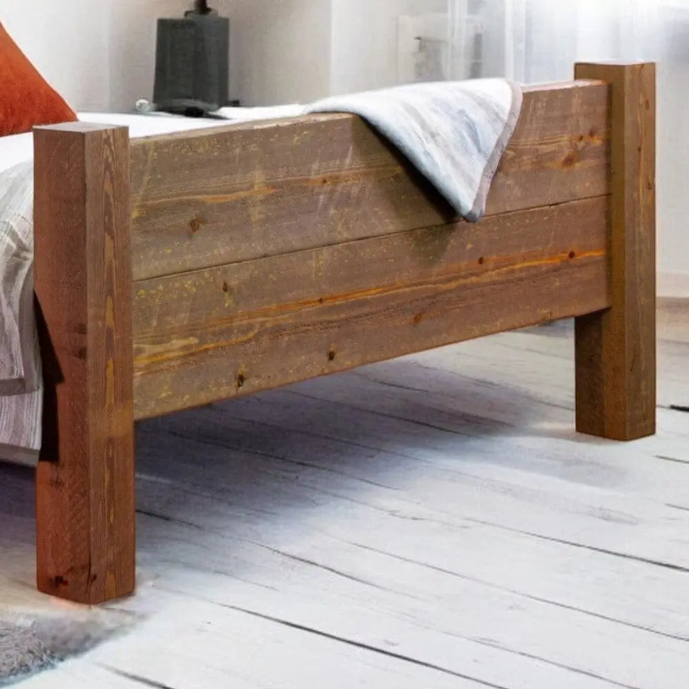 Glencoe Solid Rustic Oak Wooden Bed Frame