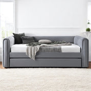 Grey Goostrey Upholstered Day Bed with Trundle