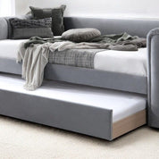 Grey Goostrey Upholstered Day Bed with Trundle