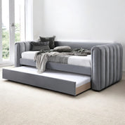 Grey Goostrey Upholstered Day Bed with Trundle