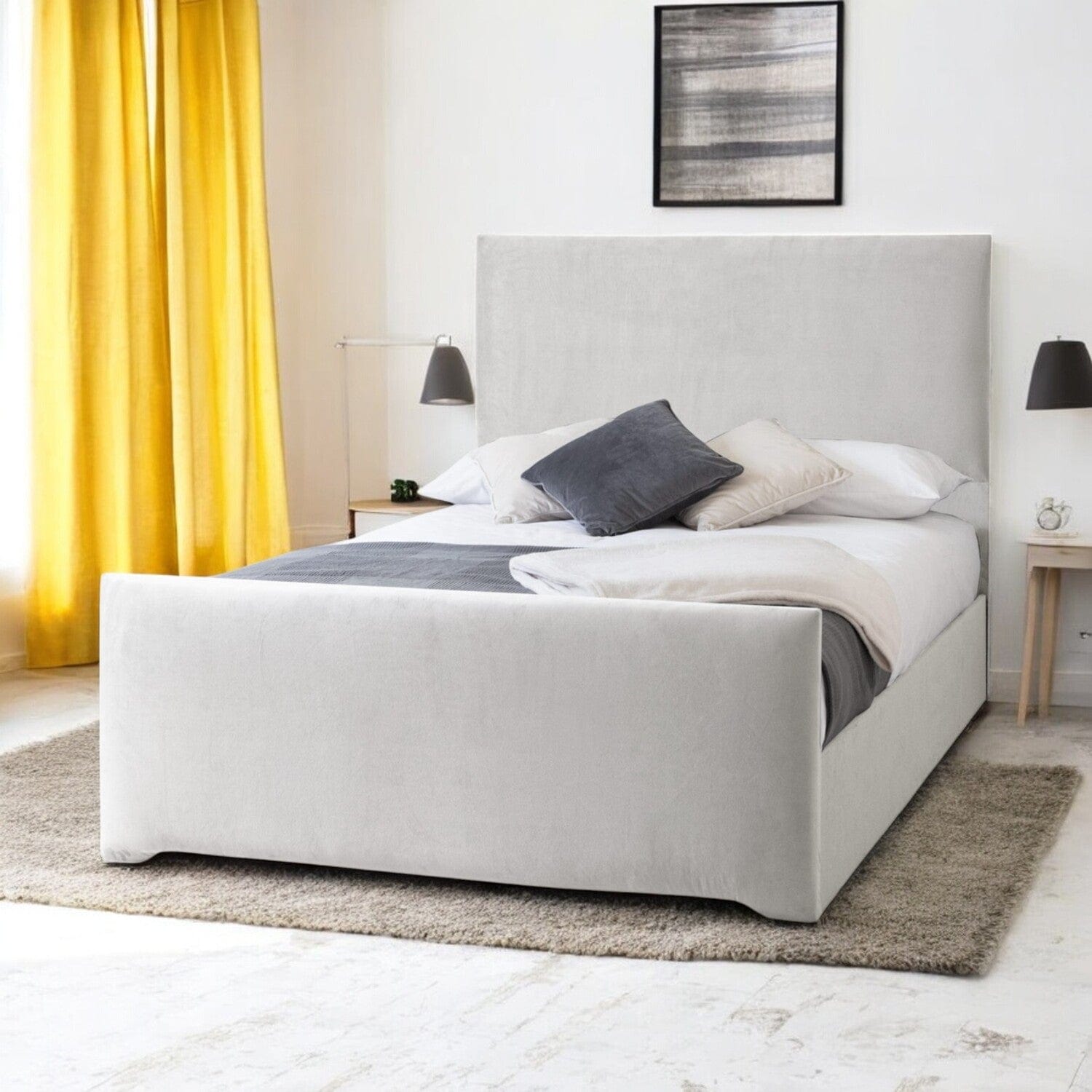 Harlech Plain Modern Fabric Upholstered Bed Frame