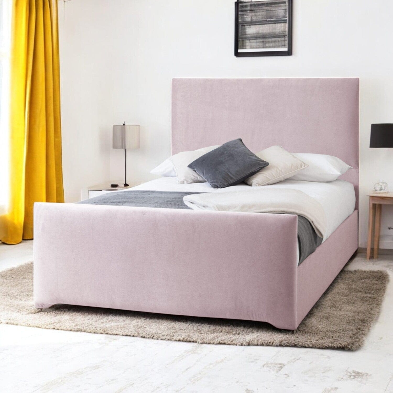 Harlech Plain Modern Fabric Upholstered Bed Frame