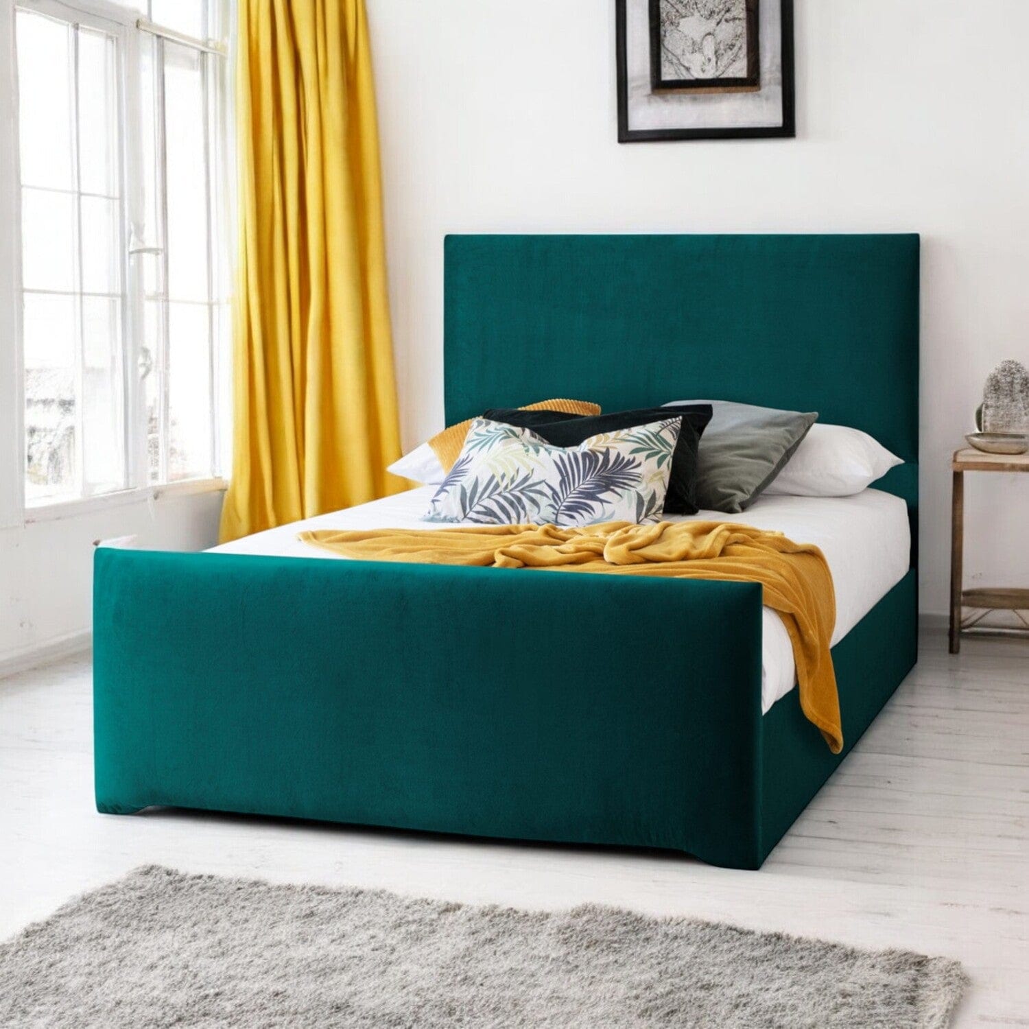 Harlech Plain Modern Fabric Upholstered Bed Frame
