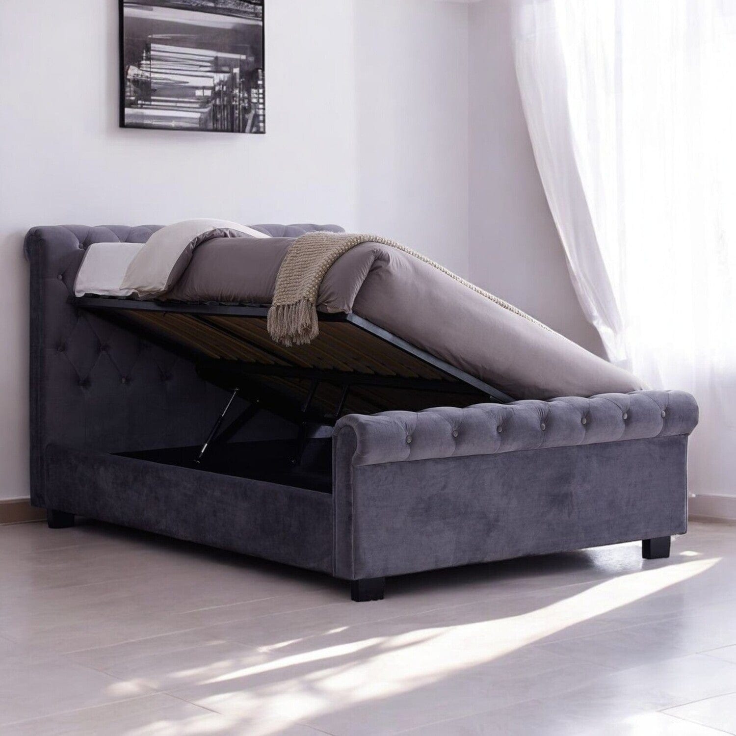 Haslington Upholstered Ottoman Storage Bed