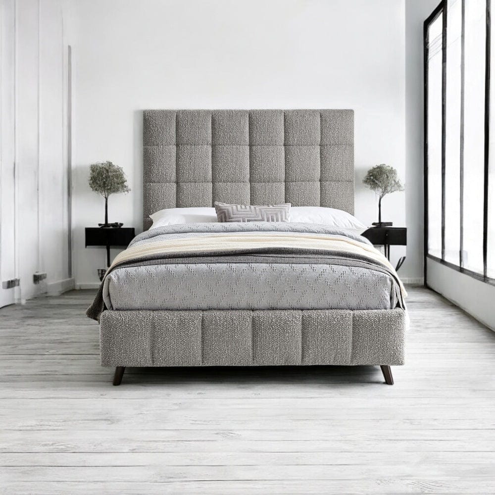 Helsby Boucle Fabric Upholstered Bed Frame