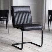 Kildare Charcoal Faux Leather Dining Chair Set of 2
