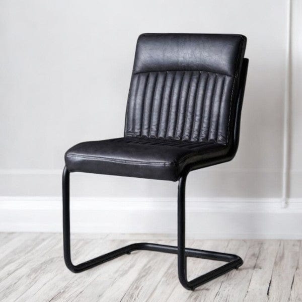 Kildare Charcoal Faux Leather Dining Chair Set of 2