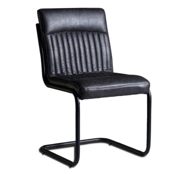 Kildare Charcoal Faux Leather Dining Chair Set of 2