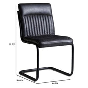 Kildare Charcoal Faux Leather Dining Chair Set of 2