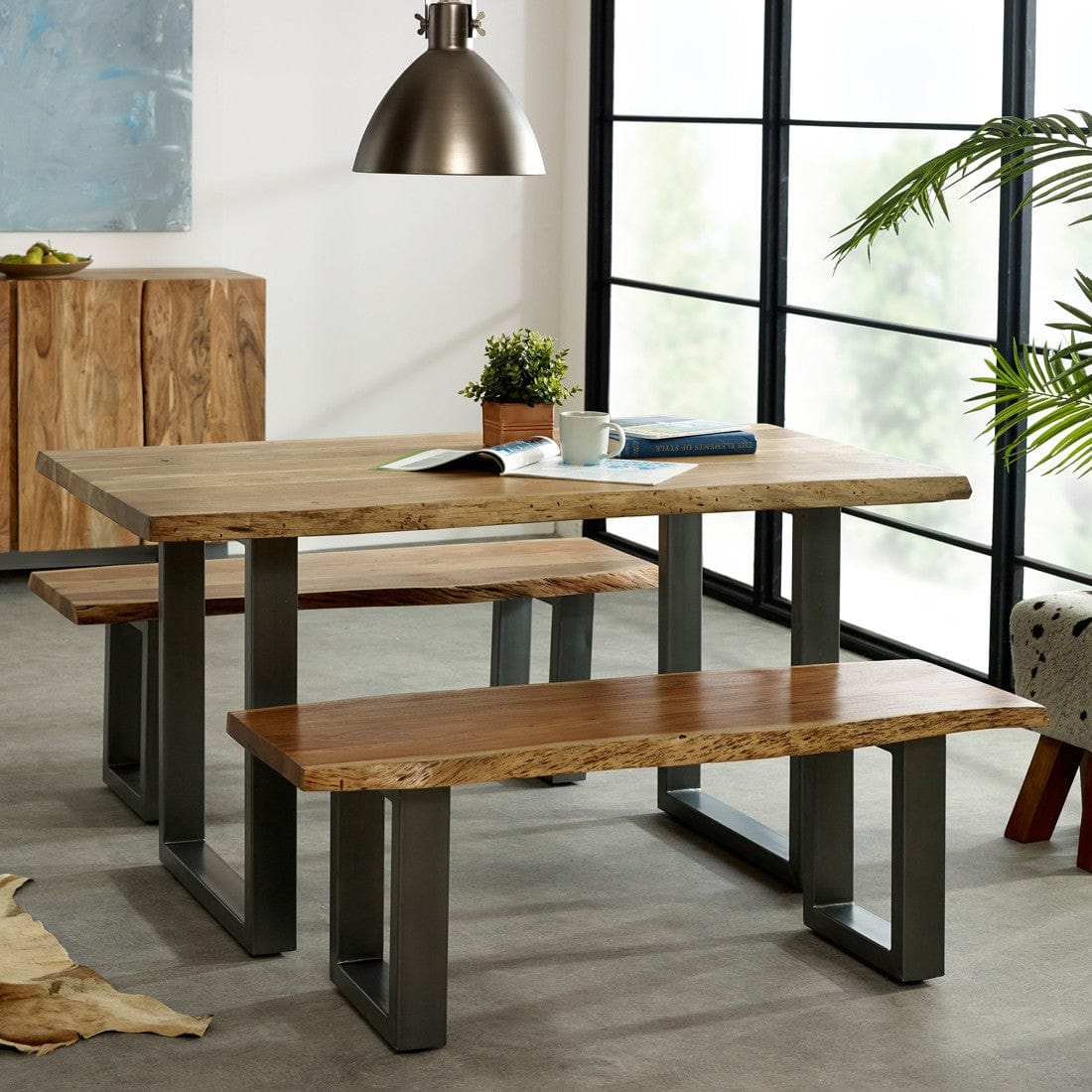 Killarney 125cm Medium Wooden Live Edge Dining Bench