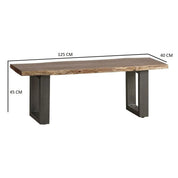 Killarney 125cm Medium Wooden Live Edge Dining Bench
