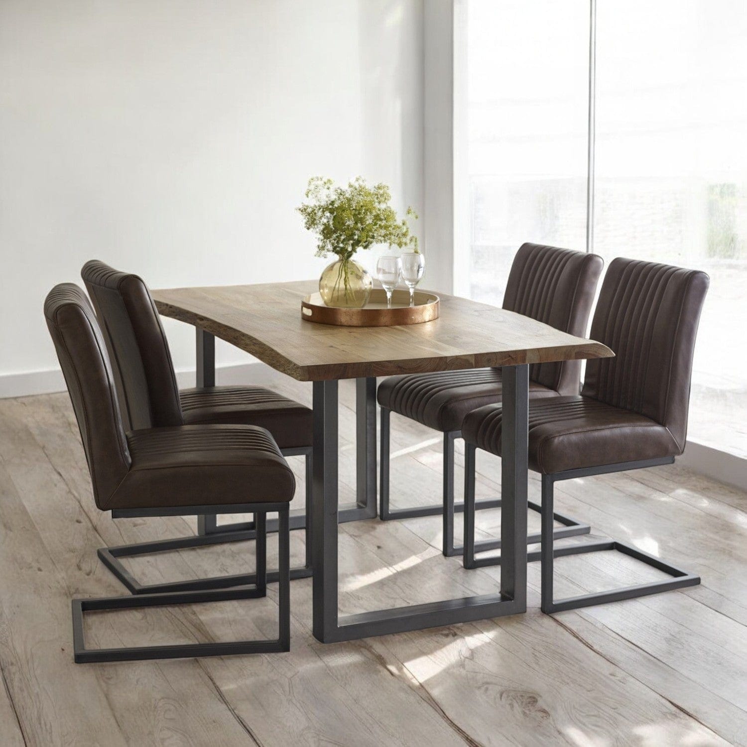 Killarney Wooden Live Edge & Metal Legs 150cm Dining Table