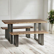 Killarney Wooden Live Edge & Metal Legs 150cm Dining Table