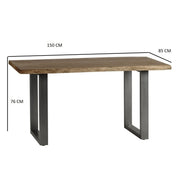 Killarney Wooden Live Edge & Metal Legs 150cm Dining Table