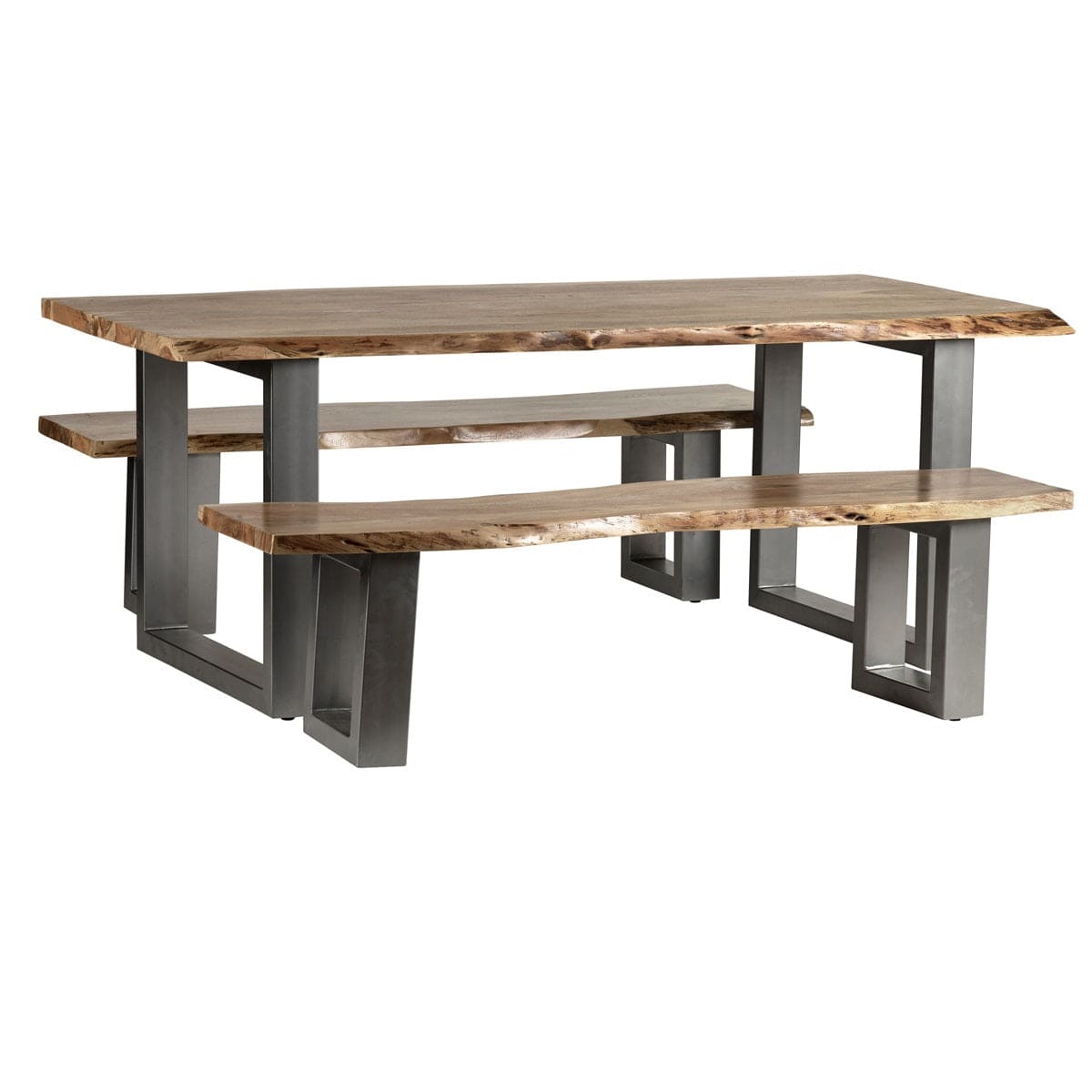 Killarney Wooden Live Edge & Metal Legs 200cm Dining Table