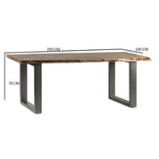 Killarney Wooden Live Edge & Metal Legs 200cm Dining Table