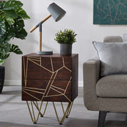 Limerick Dark Gold 2 Drawer Wooden Bedside Table