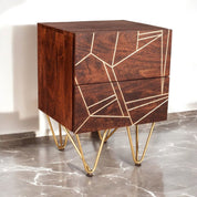 Limerick Dark Gold 2 Drawer Wooden Bedside Table