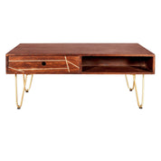 Limerick Wooden Dark Gold 1 Drawer Coffee Table