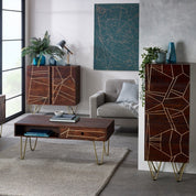 Limerick Wooden Dark Gold 1 Drawer Coffee Table