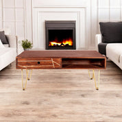 Limerick Wooden Dark Gold 1 Drawer Coffee Table