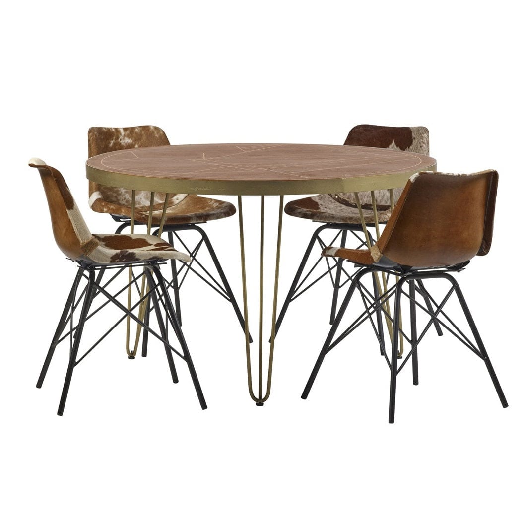 Limerick Wooden Dark Gold Round 120cm Dining Table
