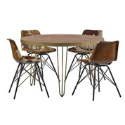 Limerick Wooden Dark Gold Round 120cm Dining Table