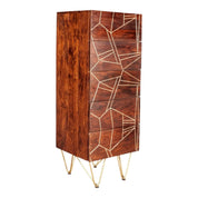 Limerick Wooden Dark Gold Tall Chest of 5 Drawers