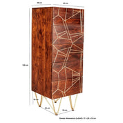Limerick Wooden Dark Gold Tall Chest of 5 Drawers