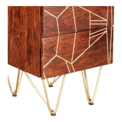 Limerick Wooden Dark Gold Tall Chest of 5 Drawers