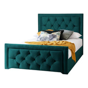 Llanberis Tufted Headboard with Border Fabric Upholstered Bed Frame