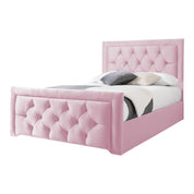 Llanberis Tufted Headboard with Border Fabric Upholstered Bed Frame