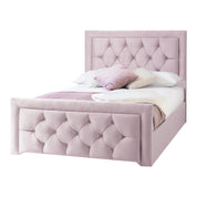 Llanberis Tufted Headboard with Border Fabric Upholstered Bed Frame
