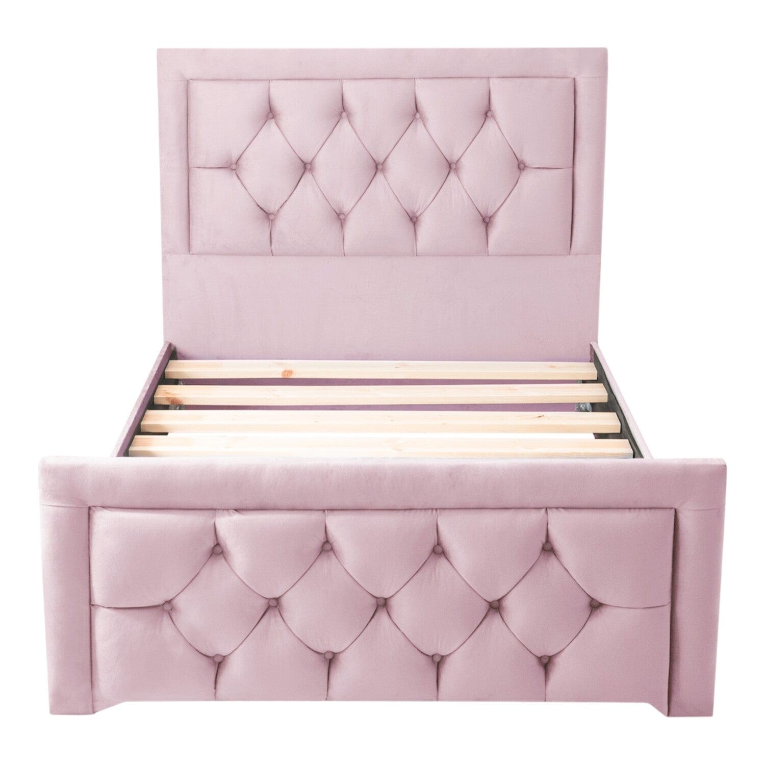 Llanberis Tufted Headboard with Border Fabric Upholstered Bed Frame