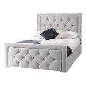 Llanberis Tufted Headboard with Border Fabric Upholstered Bed Frame