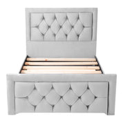 Llanberis Tufted Headboard with Border Fabric Upholstered Bed Frame