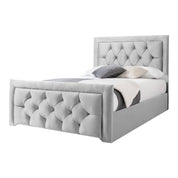 Llanberis Tufted Headboard with Border Fabric Upholstered Bed Frame