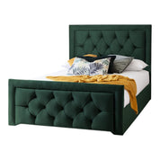 Llanberis Tufted Headboard with Border Fabric Upholstered Bed Frame