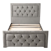 Llanberis Tufted Headboard with Border Fabric Upholstered Bed Frame