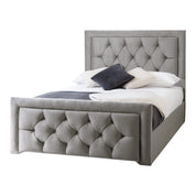 Llanberis Tufted Headboard with Border Fabric Upholstered Bed Frame