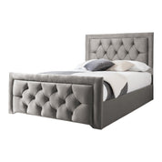 Llanberis Tufted Headboard with Border Fabric Upholstered Bed Frame