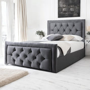 Llanberis Tufted Headboard with Border Fabric Upholstered Bed Frame