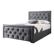Llanberis Tufted Headboard with Border Fabric Upholstered Bed Frame