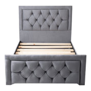 Llanberis Tufted Headboard with Border Fabric Upholstered Bed Frame