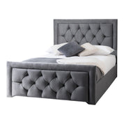 Llanberis Tufted Headboard with Border Fabric Upholstered Bed Frame